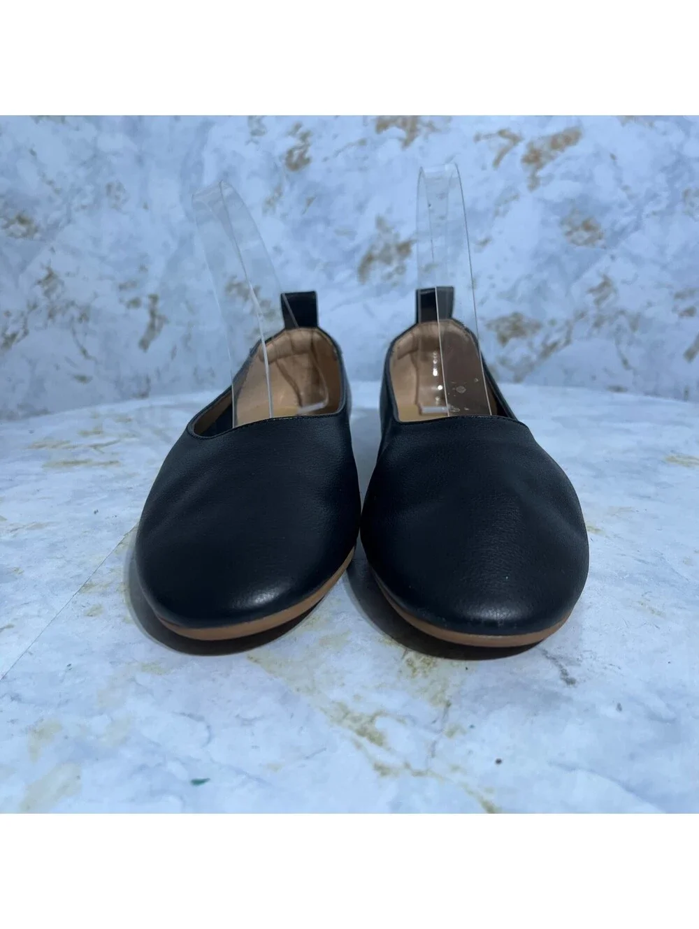 Quince Women's Size 5.5 Shoes Black Leather Slip On Comfort Ballet Career Flats